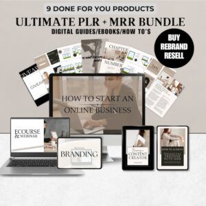 PLR MRR Ultimate Bundle, Online Business Ebook, Branding Course, DFY Digital Products, Master Resell Rights, Digital Ebooks, Resell