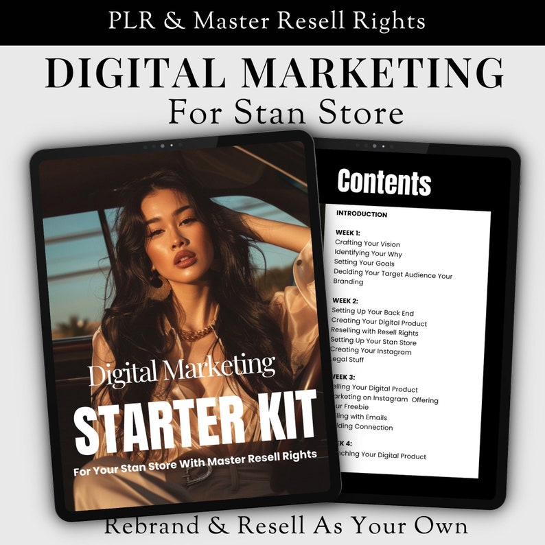 Digital Marketing Starter Kit For Stan Store Digital Marketing Guide Canva Template MRR How To Sell Online Digital Product Resell Rights
