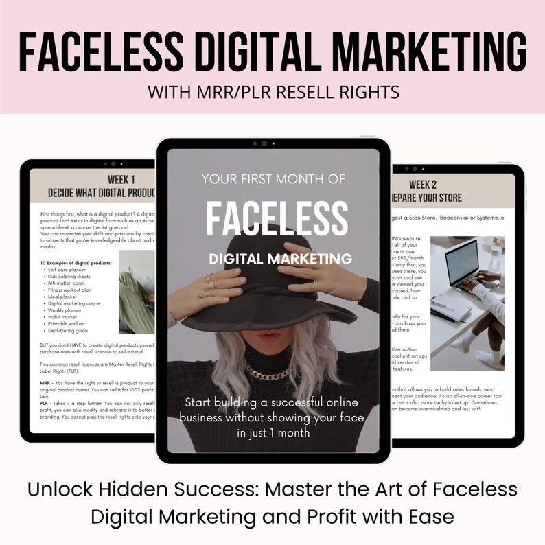 Faceless Digital Marketing Master And Private Label Resell Rights, Guide for Faceless Digital Marketing with MRR/PLR, Canva Template Ebook Faceless Digital Marketing Master And Private Label Resell Rights, Guide for Faceless Digital Marketing with MRR/PLR, Canva Template Ebook - Image 2