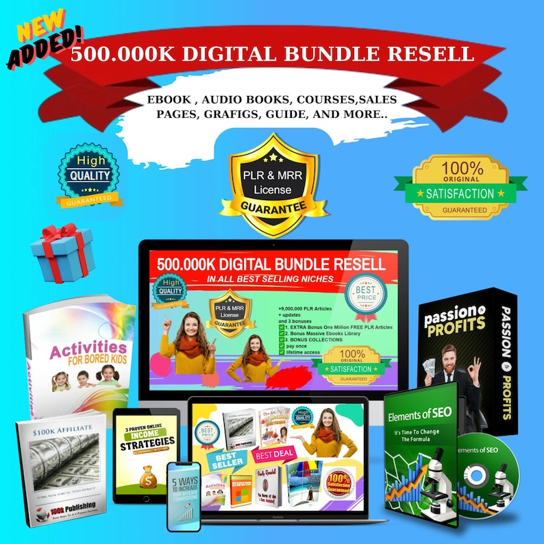 Digital download digital products bundle mrr master resell rights: plr digital products instant download for small business & passive income