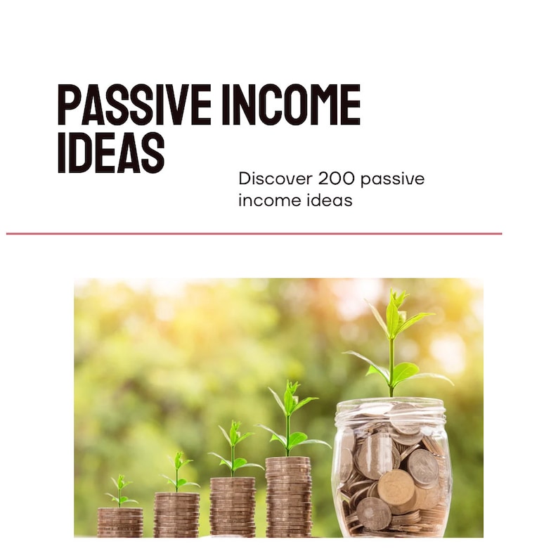 Passive income ideas digital download, make money online, income streams methods, small business ideas