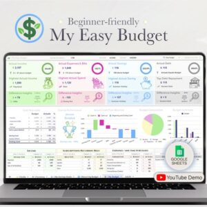 My Easy Budget | A Flexible Budget Planner for Google Sheets | Monthly Biweekly Weekly or by Paycheck Template Planner | Financial Tracker