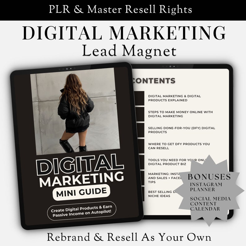 Digital Marketing Lead Magnet MRR Template Ebook Done For You Resell Rights Guide Digital Product Faceless Digital Marketing Guide DFY MRR