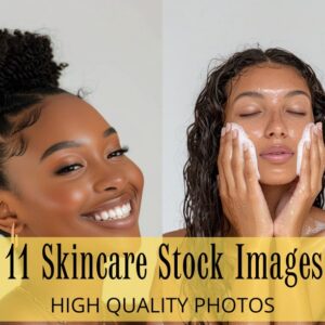 PLR Stock Photo Bundle of Womens Skincare, Ready To Use Photos in Digital Products or Business Media, , Ebook AI Stock Models
