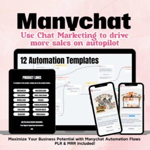 Manychat Flow Automation Templates PLR MRR for Business Growth, Done For You Marketing Tools, Small Business, Entrepreneur Tools,Sales Boost