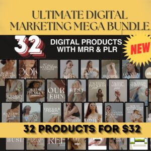 Ultimate Digital Marketing Bundle with MRR Resell Digital Products resell rights faceless instagram done for you digital products PLR DFY