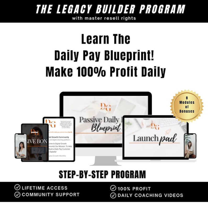 Legacy Builder Program 6 Figure Blueprint | Marketing | Build Online Business | Social Media How To Guide | Resources Tools | Passive Income