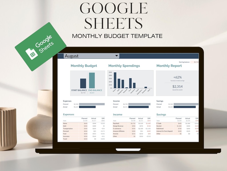 Monthly Budget Spreadsheet | All-in-One Financial Planner & Expense Tracker | Google Sheets Template | Easy Google Sheets Monthly Budget Spreadsheet | All-in-One Financial Planner & Expense Tracker | Google Sheets Template | Easy Google Sheets