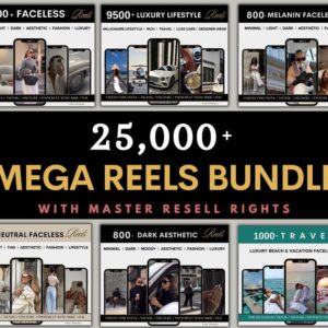 25000+ Faceless Videos For Instagram Reels | Rich Lifestyle Videos | Melanin Reels |Travel Reels | Cars, Yacht, Plane, Millionaire | PLR MRR