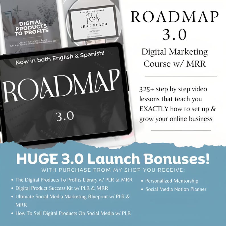 Roadmap 3.0 Business Builder & Digital Marketing Course | Master Resell Rights | MRR | Done For You Digital Product | PLR | DFY Course