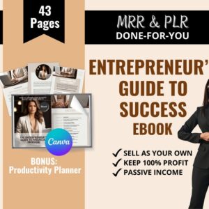 Entrepreneurs Guide To Success Ebook With Master Resell Rights, How To Become An Entrepreneur Small Business Guide, Done For You MRR and PLR