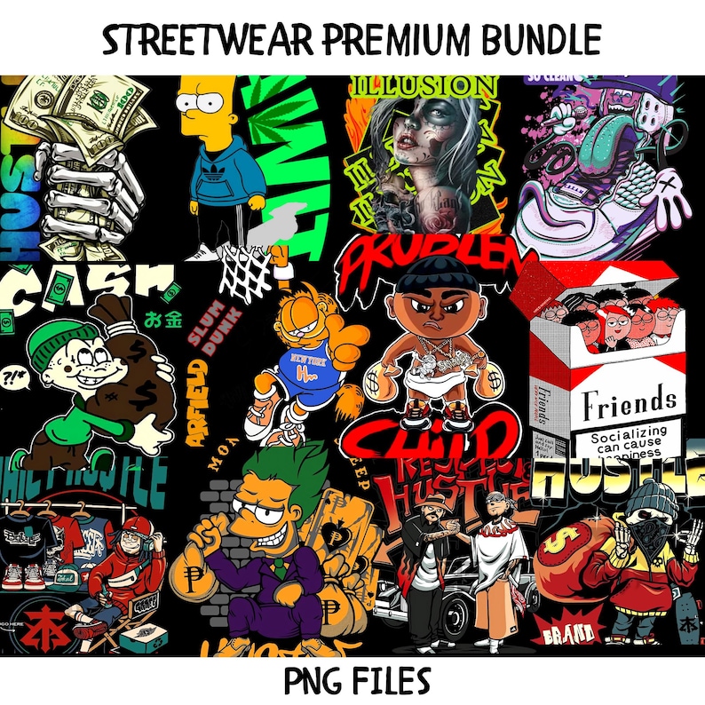 255+ Newest Streetwear Bundle |PNG| Tshirt Bundle | T-Shirt Print Design | Hip Hop T-Shirt | Pop Tradition | T-Shirt Pod Design