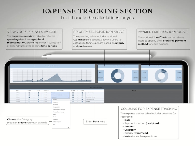 Budget Planner & Expense Tracker | Finance Spreadsheet | Paycheck Tracker | Google Sheets Template Budget Planner & Expense Tracker | Finance Spreadsheet | Paycheck Tracker | Google Sheets Template - Image 4