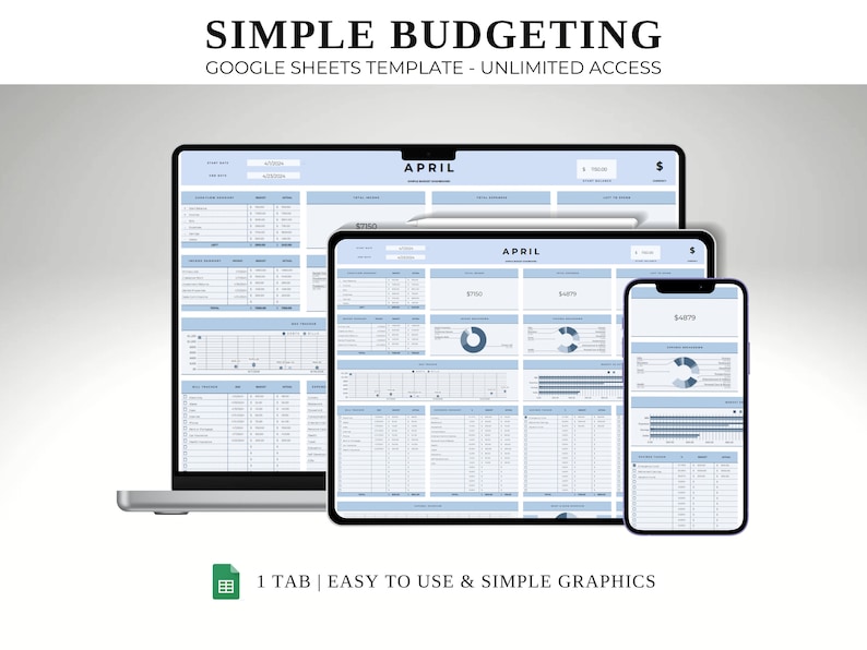 Budget Planner & Expense Tracker | Finance Spreadsheet | Paycheck Tracker | Google Sheets Template Budget Planner & Expense Tracker | Finance Spreadsheet | Paycheck Tracker | Google Sheets Template - Image 2