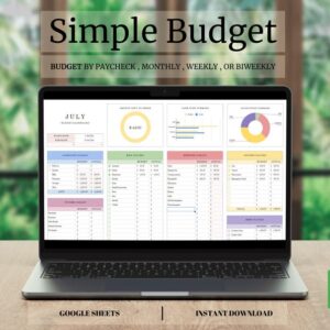 Budget Planner for Google Sheets Monthly Budget Spreadsheet Weekly Budget Template Biweekly Budget Template Paycheck Budget Bill Tracker