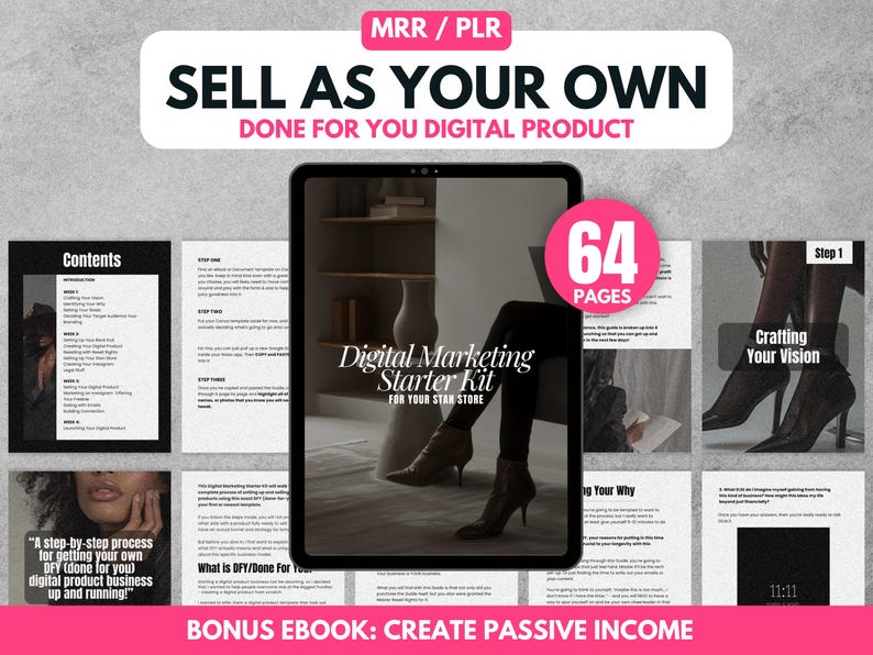 Digital Marketing Guide PLR MRR Guide with Master Resell Rights, Lead Magnet, Faceless Marketing, DFY Ebook for Beginner, Starter Kit Bundle Digital Marketing Guide PLR MRR Guide with Master Resell Rights, Lead Magnet, Faceless Marketing, DFY Ebook for Beginner, Starter Kit Bundle