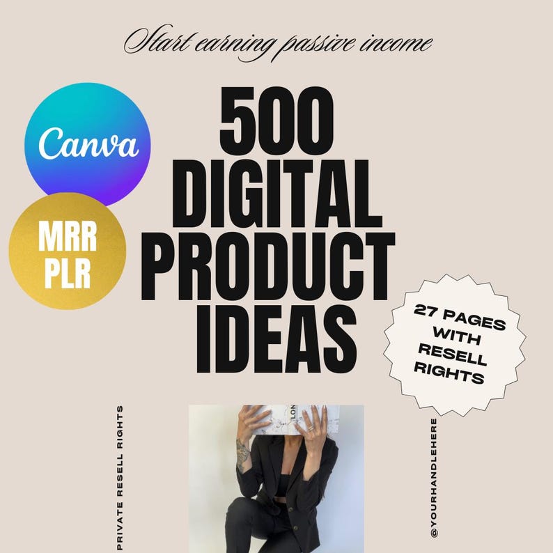 500 Digital Products Ideas For Passive Income, Done for you with MRR PLR  Digital Downloads | Small Business Ideas | Bestsellers to Sell