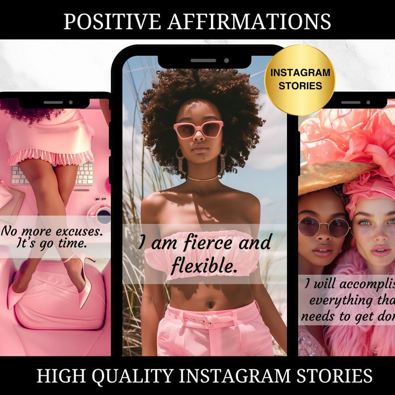 Positive Affirmations Instagram Story Templates | Faceless Digital Marketing | PLR MRR Digital Product | Instagram Reels | Done For You