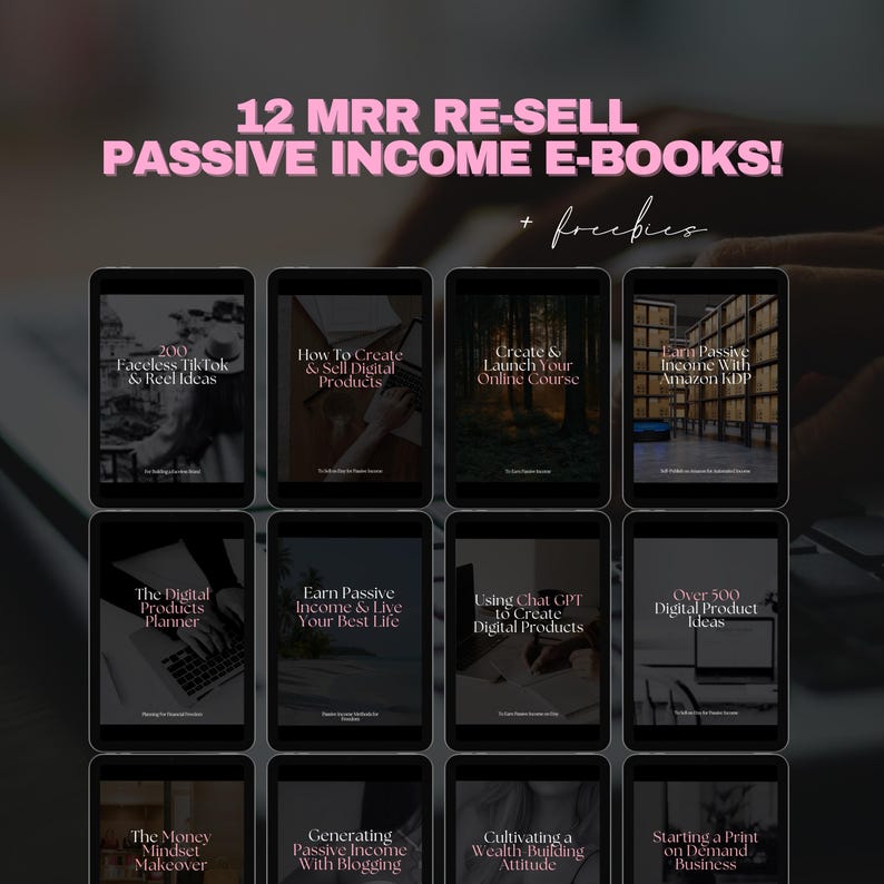 12 MRR and PLR E-Book Bundle Passive Income | Master Resell Rights, Digital Product To Resell, , Ebook Digital Product, Business