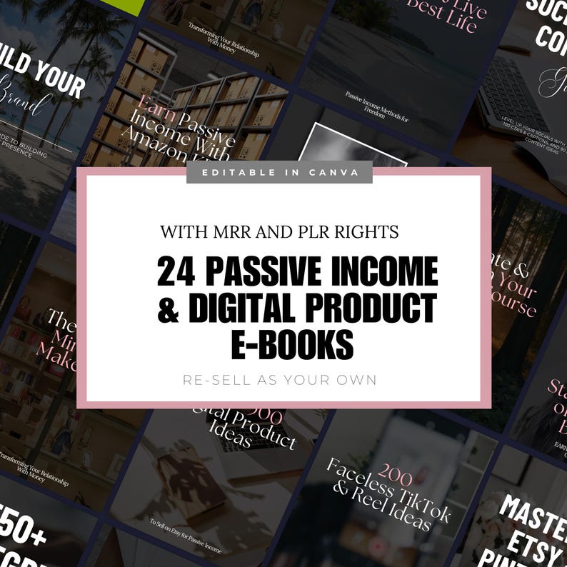 24 Digital Product E-Book Bundle MRR and PLR | Master Resell Rights, Digital Product To Resell, , Passive Income Ebook, Business