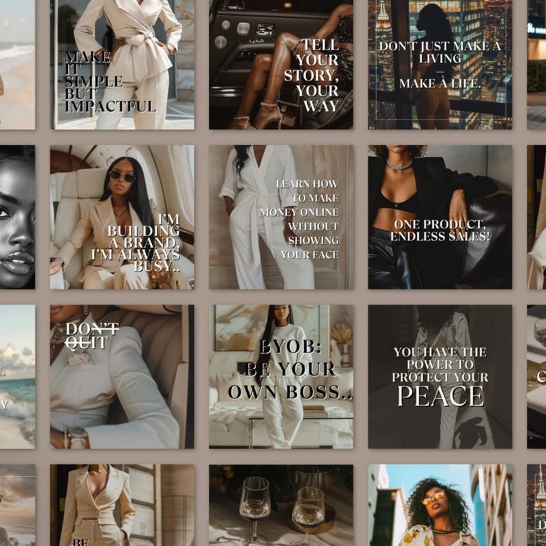 Melanin Faceless Instagram Posts Templates, Faceless Marketing, Master Resell Rights, Plr Products, Done For You Digital Products MRR DFY