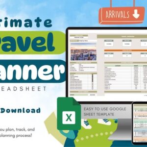Travel Planner Spreadsheet, Travel Itinerary Template, Travel Budget Google Sheets