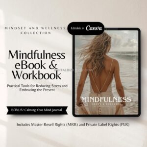 mindfulness ebook and workbook calming your mind journal with master resell rights and private label rights plr mrr products dfy products