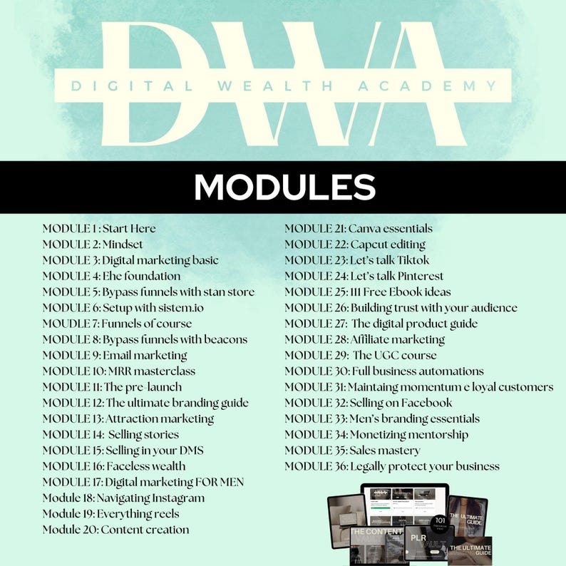 Digital Wealth Academy DWA Remastered Master Resell Right, Sneak peek guide |Monthly payment plan in 3 installments READ DESCRIPTION Digital Wealth Academy DWA Remastered Master Resell Right, Sneak peek guide |Monthly payment plan in 3 installments READ DESCRIPTION - Image 3