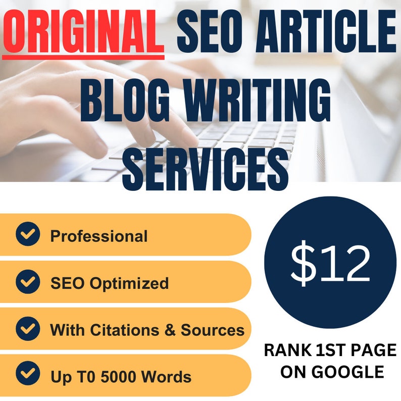 SEO Blog Article Writing Services Original 5000 Words Rank 1st on Google Search Ready To Publish Post for Website, Blog and Social Media