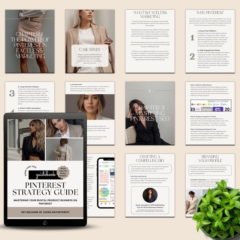 Faceless Pinterest Strategy eBook | Beginners Guidebook | Faceless Marketing | Digital Marketing | MRR & PLR | Edit in Canva | Customizable Faceless Pinterest Strategy eBook | Beginners Guidebook | Faceless Marketing | Digital Marketing | MRR & PLR | Edit in Canva | Customizable - Image 2