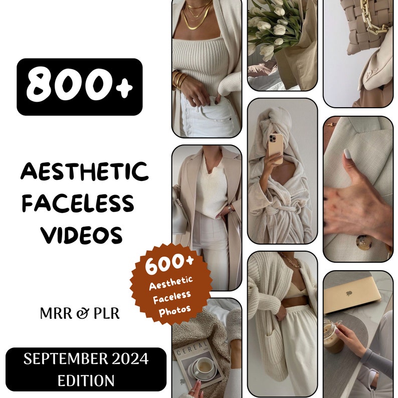 800+ Aesthetic Faceless Stock Video Packs | Instagram Reels | With Master Sales Rights | Digital Marketing Package | Content Bank | PLR/MRR
