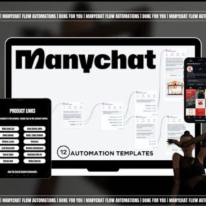 12 Manychat Automation Flows with PLR & MRR, Create Passive Income, DM Reply Marketing Templates, Instagram Automations, Chatbot Marketing