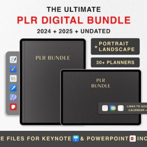 PLR Digital Planner Templates for GoodNotes | PLR Digital Bundle | Master Resell Rights Commercial License | Editable Planner, iPad Planner