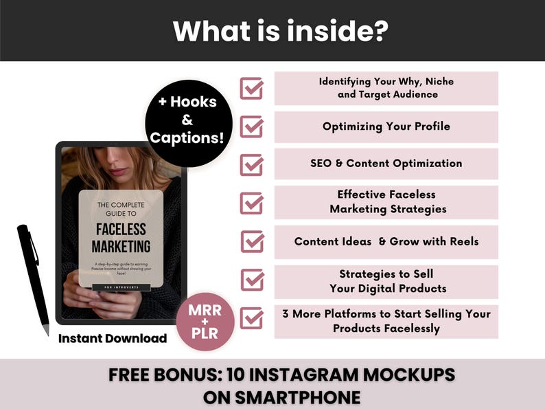 Faceless Digital Marketing Guide with PLR and MRR, Learn and Resell Faceless Marketing Strategies Course, Done-For-You Passive Income Ebook Faceless Digital Marketing Guide with PLR and MRR, Learn and Resell Faceless Marketing Strategies Course, Done-For-You Passive Income Ebook - Image 3