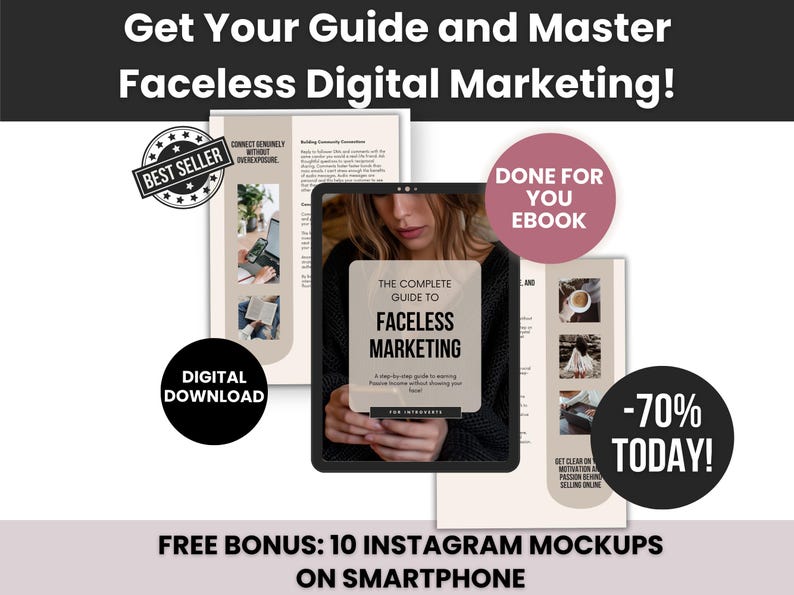 Faceless Digital Marketing Guide with PLR and MRR, Learn and Resell Faceless Marketing Strategies Course, Done-For-You Passive Income Ebook Faceless Digital Marketing Guide with PLR and MRR, Learn and Resell Faceless Marketing Strategies Course, Done-For-You Passive Income Ebook - Image 2
