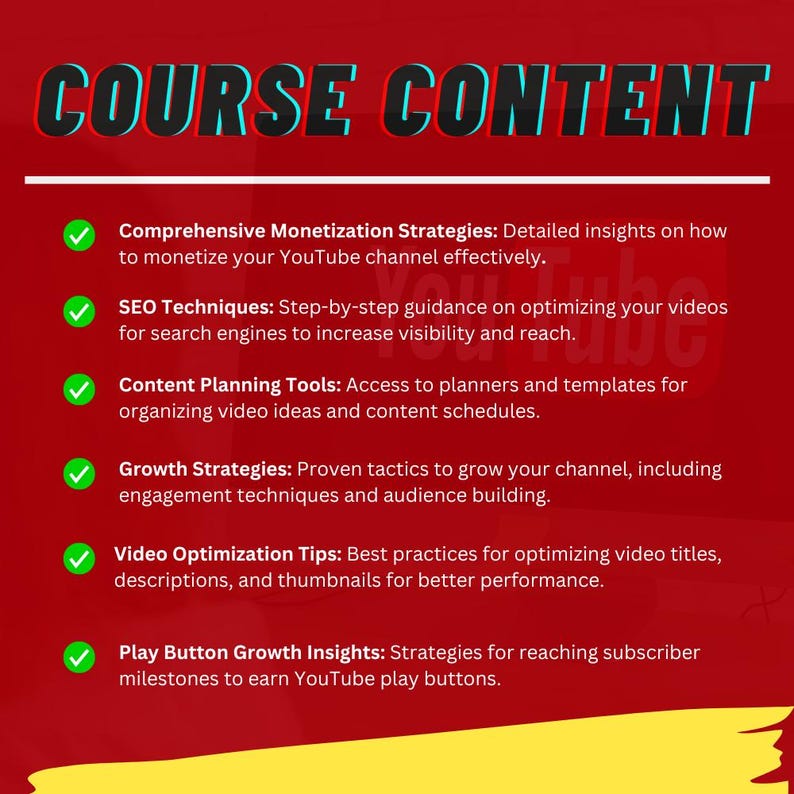 Learn YouTube Channel Monetization and Video Optimization Course, Content Scheduler, Boost Views, Video Concepts, Growth Techniques Learn YouTube Channel Monetization and Video Optimization Course, Content Scheduler, Boost Views, Video Concepts, Growth Techniques - Image 3