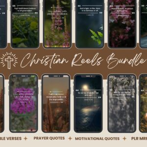 300+ Christian Reels, Bible Quotes, Inspirational Reels, Inspirational Videos, Motivational Reels, Social Media Templates, MRR PLR