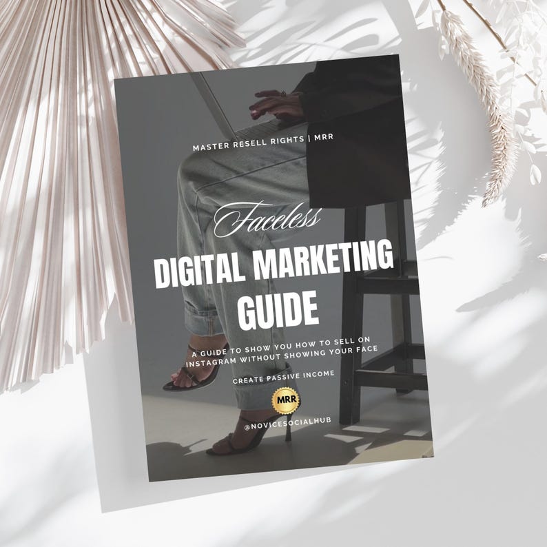 MRR Ebook | Faceless Digital Marketing Guide | PLR Digital Products | Passive Income | Master Resell Rights | Private Label Rights