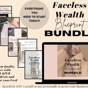 Faceless Wealth Blueprint Bundle with MRR PLR Your Roadmap to Building a Profitable Faceless Digital Business and create Passive income