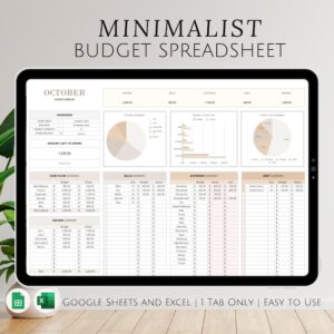 Excel Monthly Savings and Expenses Budget Spreadsheet, Weekly Income Bills Debt Tracker for Personal Financial Organizer Biweekly Template