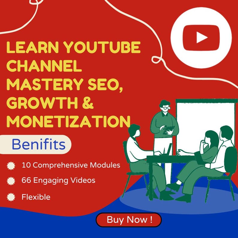 Learn YouTube Channel Monetization and Video Optimization Course, Content Scheduler, Boost Views, Video Concepts, Growth Techniques Learn YouTube Channel Monetization and Video Optimization Course, Content Scheduler, Boost Views, Video Concepts, Growth Techniques - Image 2